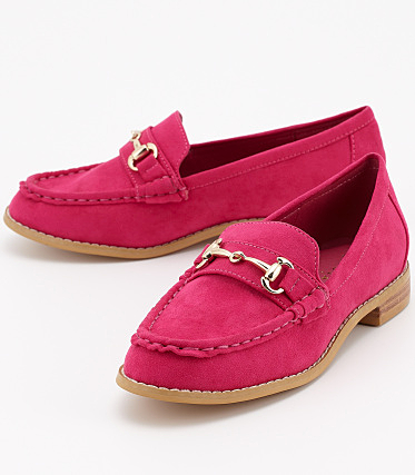 カラーローファーフラットシューズ