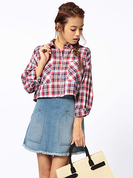 デニム台形スカート