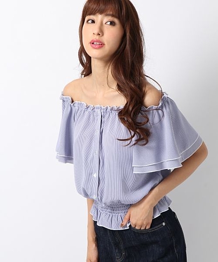 アソートオフショルフリルブラウス