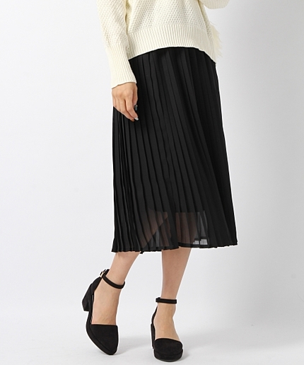 シフォンプリーツミディスカート