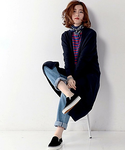 ＜VANS（バンズ）＞ SUEDE SLIP ON スニーカー BLACK