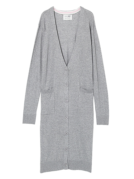 ライン衿ロングカーデ