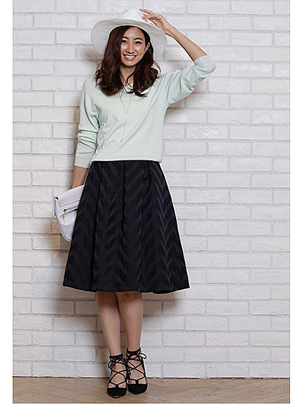 レースアップパンプス