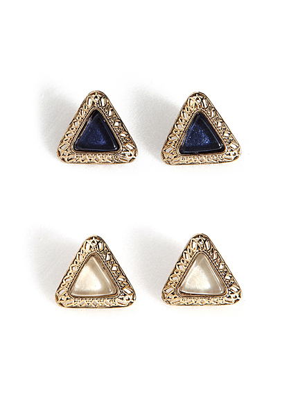 トライアングルゴールドフーレムピアス・全3色・d39202
