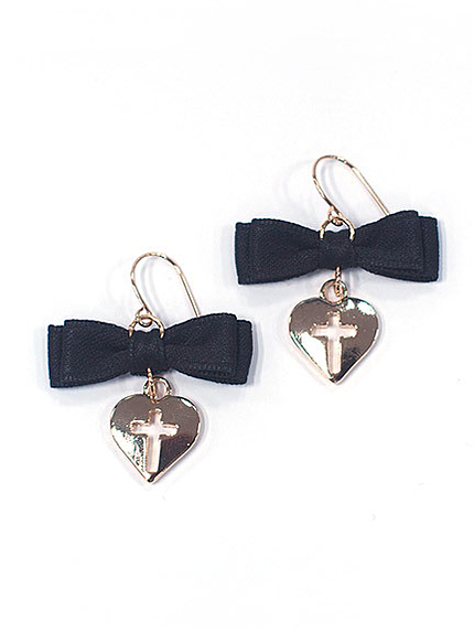 petitチャームリボンピアス