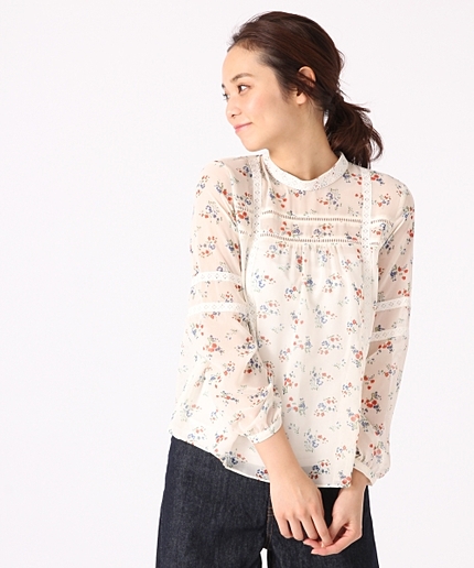 ハナガラスタンドブラウス