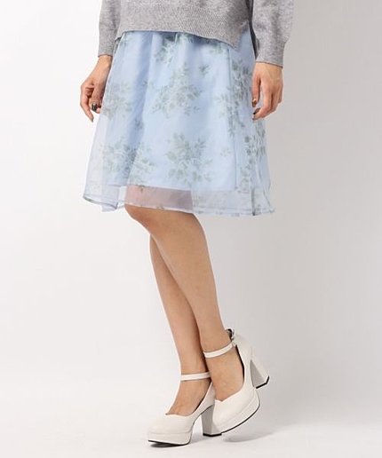 【人気カラー再入荷】オーガンジーフラワースカート
