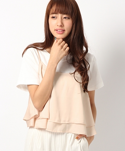 サテンティアードキャミ