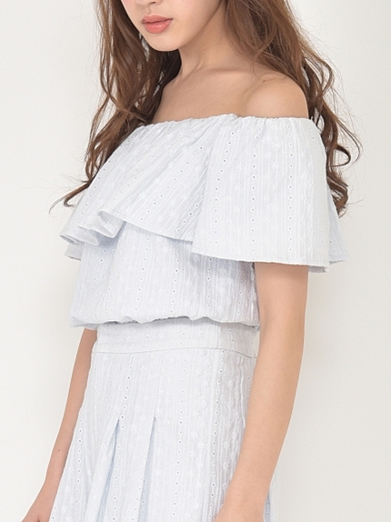 コットンレースフリルTOPS