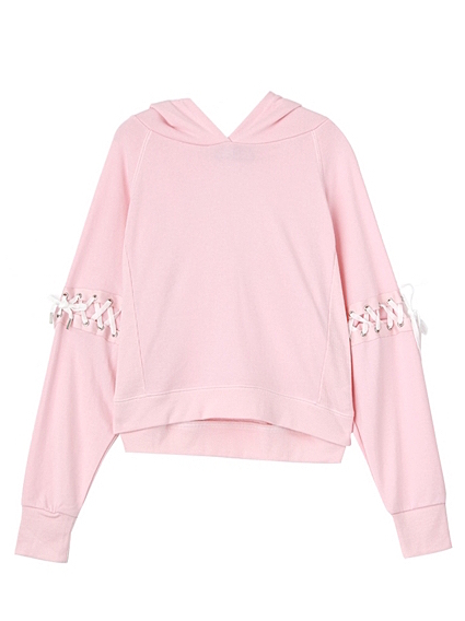 レースアップパーカー