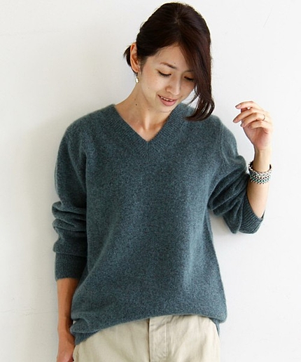 BY∵ キッドモヘアVネックニット