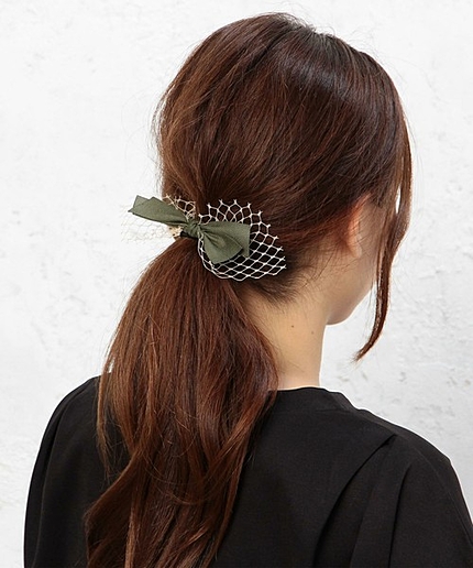 GC リボン&チュールポニー ヘアゴム