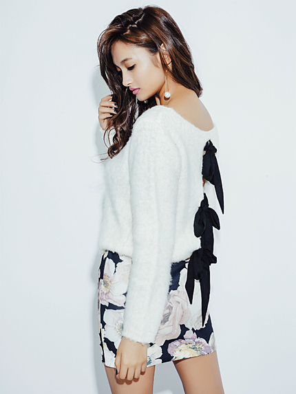 バッグリボンニットトップス