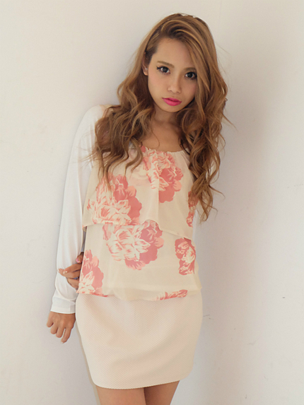 マーブルフラワートップス