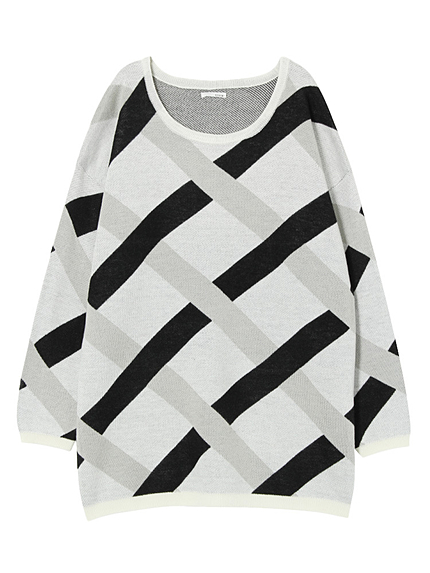 バイアスラインニットワンピース