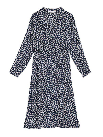 花柄シャツワンピース