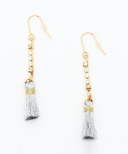 ＜CREAM HILLS＞ レンズメ タッセル ピアス