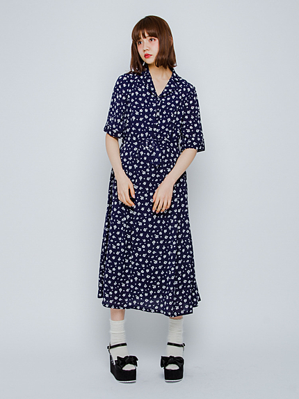 ジョーゼットシャツマキシワンピース