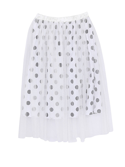 ドットチュールミディスカート