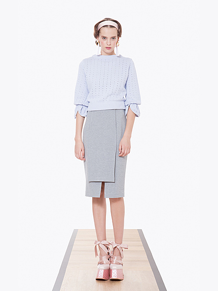 【2016春新作2月】TULIP SLEEVE KNIT TOP