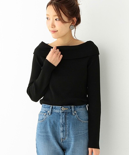 オフショルダーニットプルオーバー/ AEMFC  P オフ SHLD PO