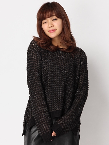 WEGO/ワッフル編みセーター