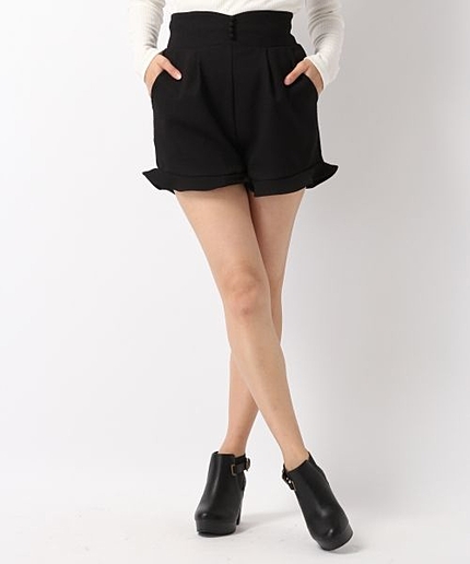 【3/4ヒルナンデス放映アイテム】ハイウエストジャガードフリルショートパンツ