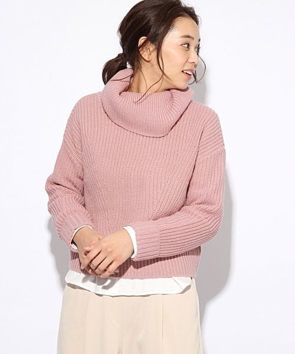 ★新作ニット★アゼショートタートルプルオーバー