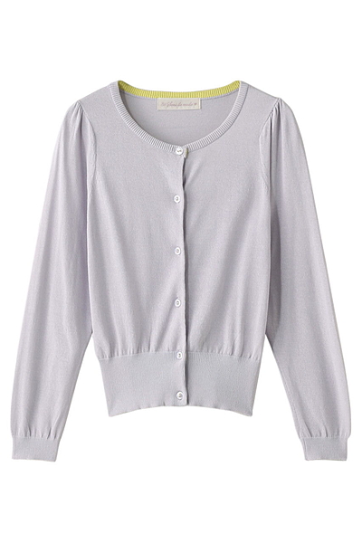 14G長袖クルーネックカーディガン