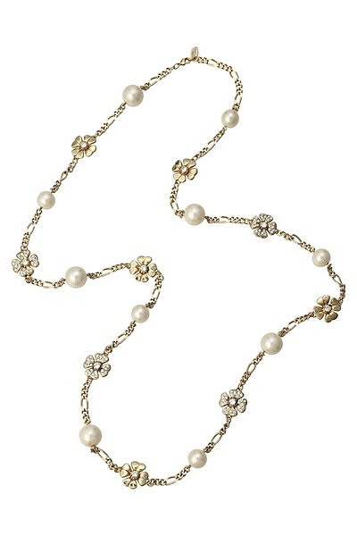 パール×フラワーチェーンネックレス