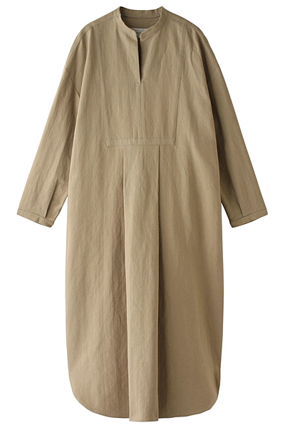 コットン麻シャツワンピース