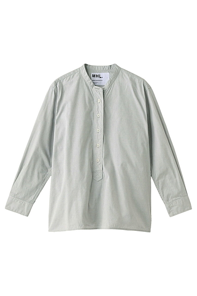 【MHL.】スタンドカラーコットンシャツ