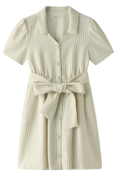 ストライプシャツワンピース