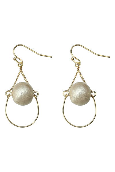 コットンパールピアス