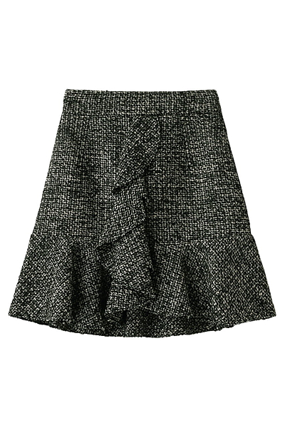 ツイードペプラムミニスカート