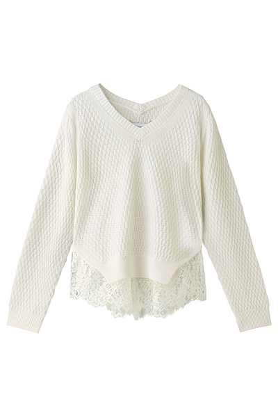 レースドッキングセーター