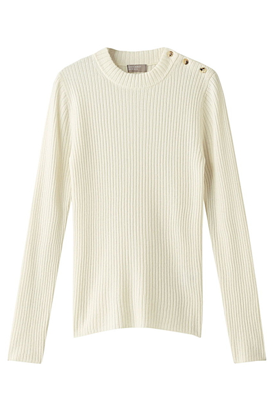 カシミヤリブニットプルオーバー