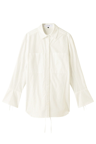 ホワイトダンガリーリボンシャツ