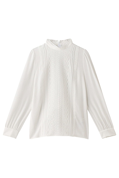 レースプリーツブラウス