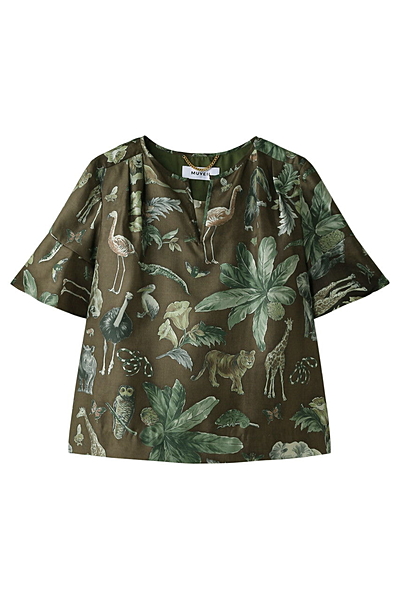 アニマルプリントブラウス