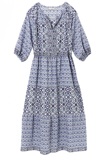 【navasana】ローン アラベスクプリントワンピース