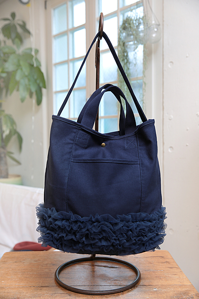 フリルキャンバスバッグ