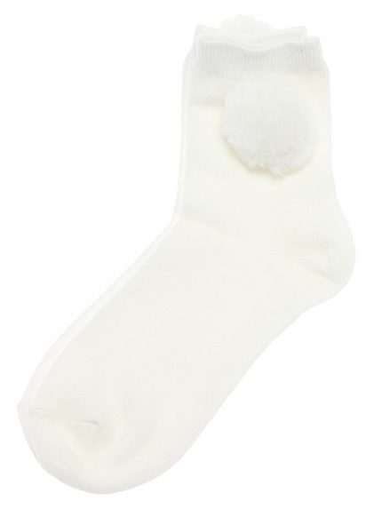 WEGO/ポンポン付きソックス