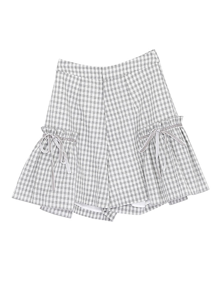 ギンガム×リボンショートパンツ
