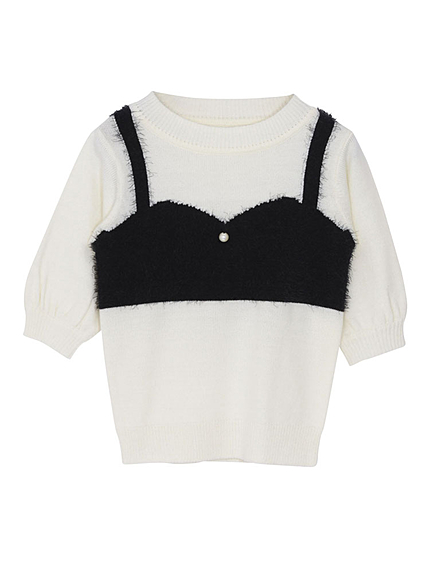 ビスチェレイヤードニット