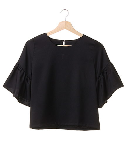 【2点10%OFF対象】フリル袖プルオーバー