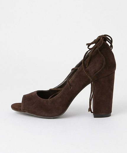 ★JOC レースアップ オープントゥ パンプス