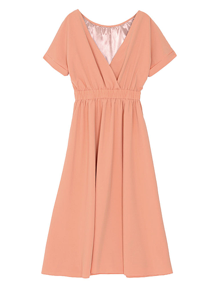 【DUO】 サテンタックミディワンピース