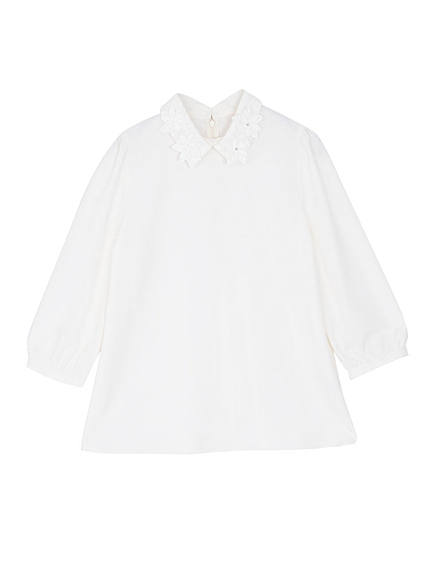 【BSC】 フラワーモチーフジョーゼットブラウス