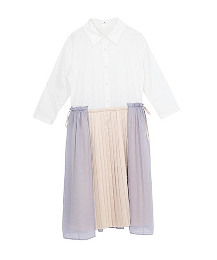 シフォン重ねシャツワンピース